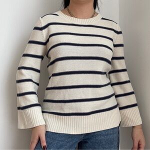 Old Navy Women's Striped Crew Neck Sweater - Navy and White